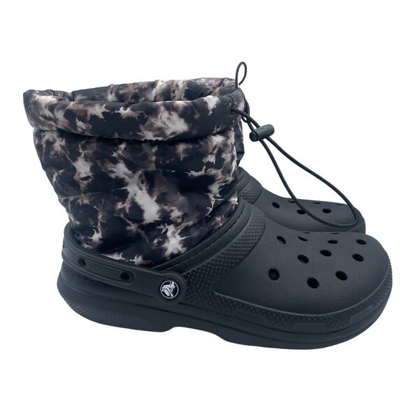 Crocs Neo Puff Booties Lined Faux Fur Black Tie Dye  Mens 8 Womens 10 Unisex main image 4